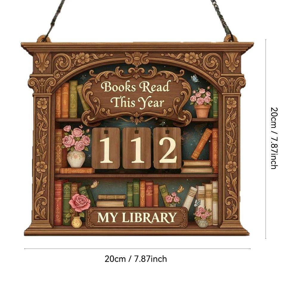 Holzbücher Lese-Tracker Bücher dieses Jahr gelesen Geschenk Lesezähler Buchliebhaber Lese-Tracker Hängeschild