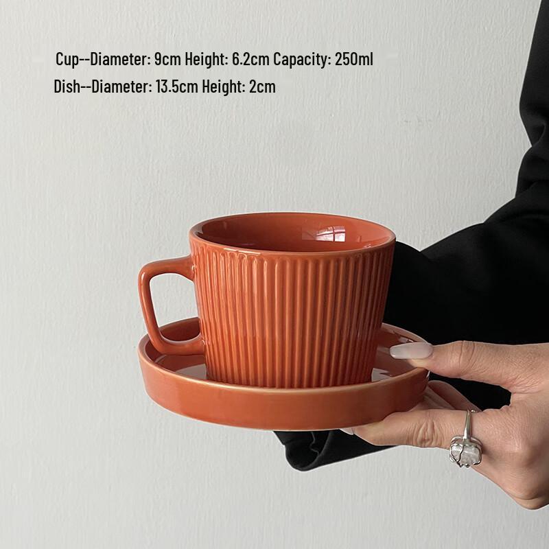 Ins Style Checkered Ceramic Coffee Mug
