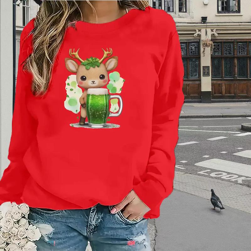 Топы для женщин с принтом оленя и чашки — фото 2