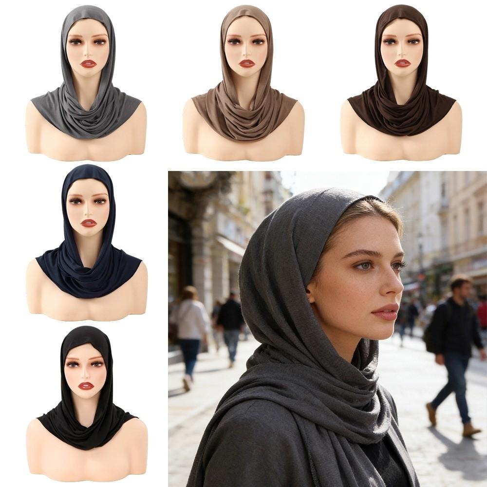Modal Jersey Instant Hijab Cotton Stretch Hijab Caps Classic Headscarf for Women