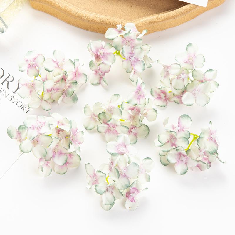 Simulation Hydrangea Shooting Prop Head DIY Handmade Hydrangea Wedding Lead Hydrangea Flower Wall Single Small Hydrangea Fake Flower Decoration