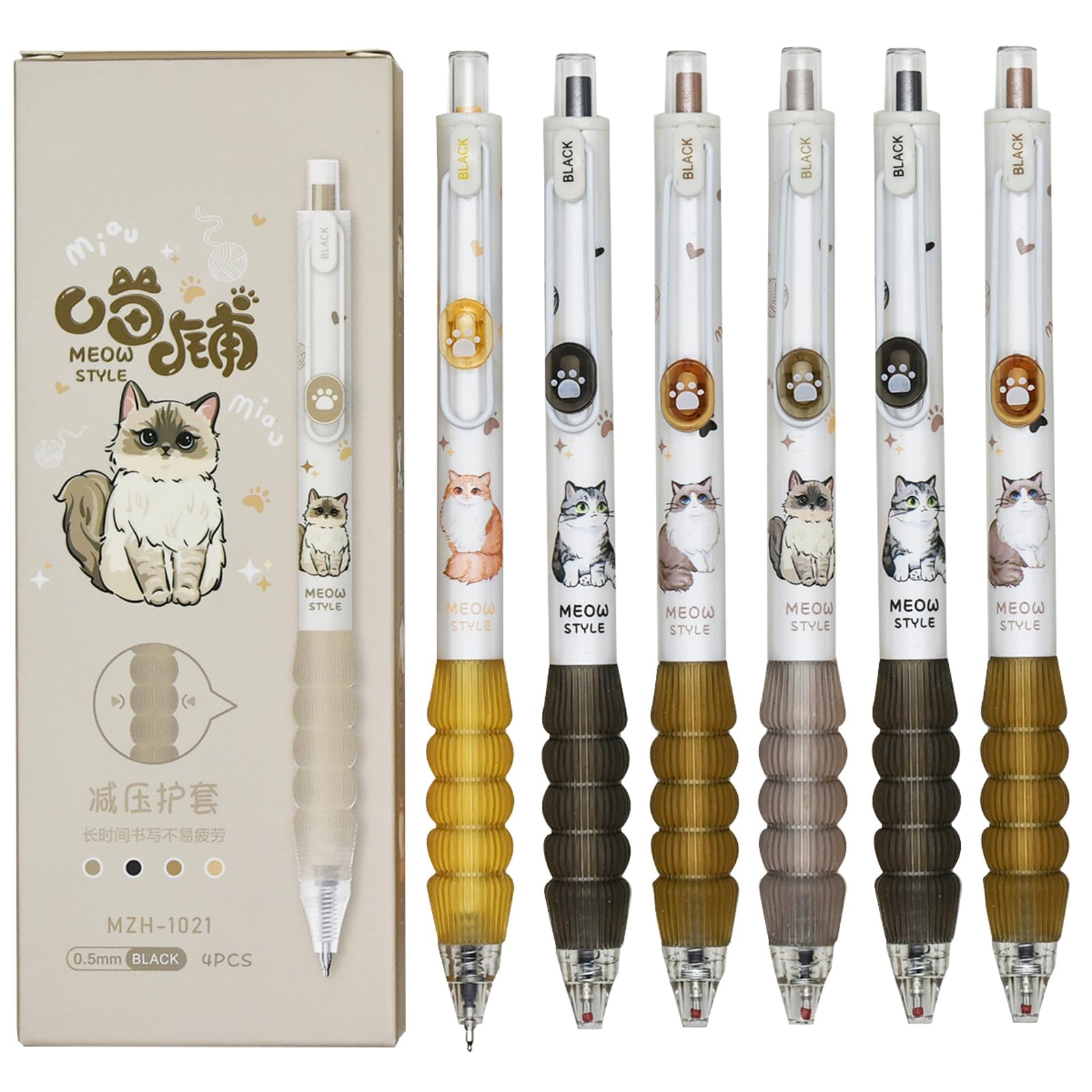 

Maydahui Cute Cat Ballpoint Black Set of Stylish Animal Gel Ballpoint Adorable Perfect Gift for and Pens, 0.5mm Ink, 12. Pens. Stationery, Birthdays, чёрный