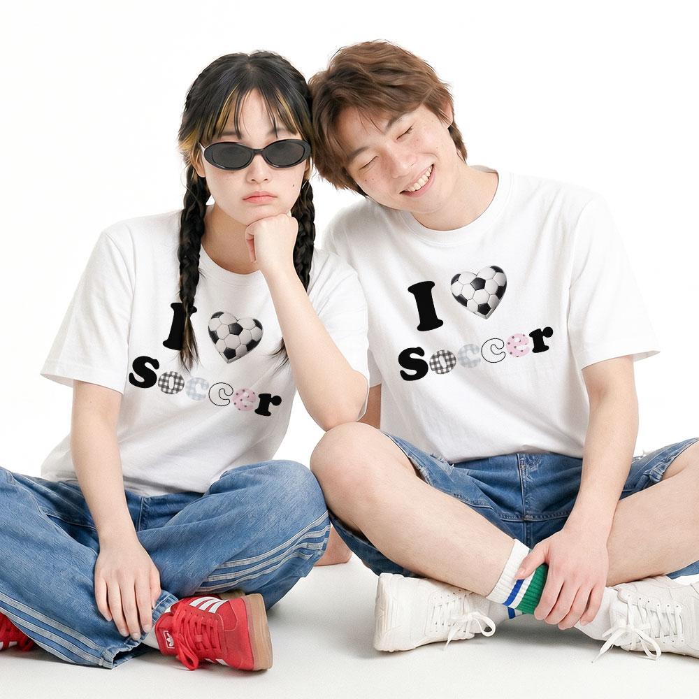 Wideusseom Love Format I Love Soccer T-Shirt (Type A)
