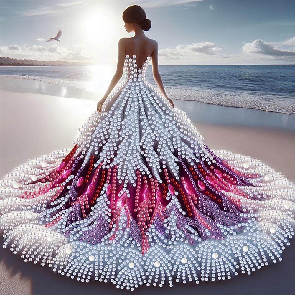 5D DIY Partial Special Shaped Drill Diamond Painting Kit Arts Ornament Beauty Girl Home Decoration Xmas Birthday Gifts 30x30cm