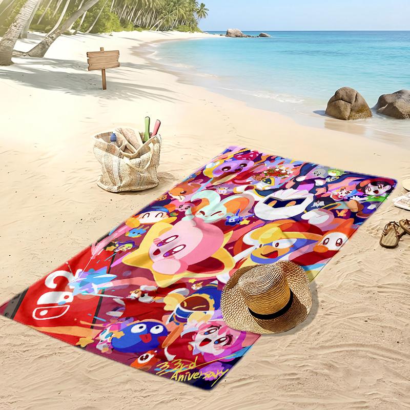 Kirby Beach Towel, Soft Absorbent Quick‑Dry Towel for Beach Pool Swimming Travel Home