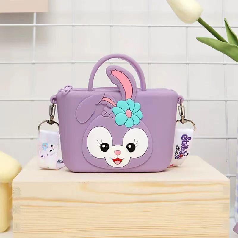 Entzückendes Cartoon-Kaninchen Silikon-Münzfach & Umhängetasche für kleine Mädchen