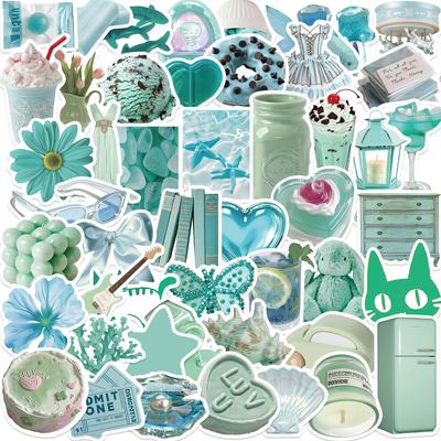 50 ks INS Mint Green Graffiti samolepky Dekoratívne gitarové notebooky Batožina DIY Vodotesné samolepky