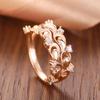 Huitan Waterdrop Pattern New Women Rings Rose Gold Color Aesthetic Bridal Wedding Rings Creative Design Female Party Jewelry