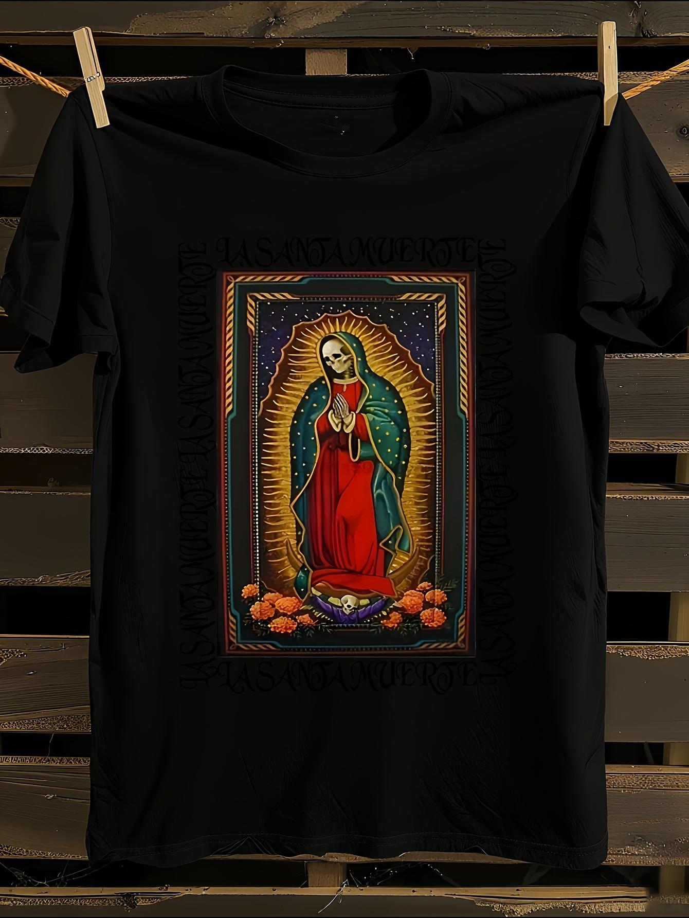 La Santa Muerte Gothic Mexican Folk Saint Death Tshirt XXL