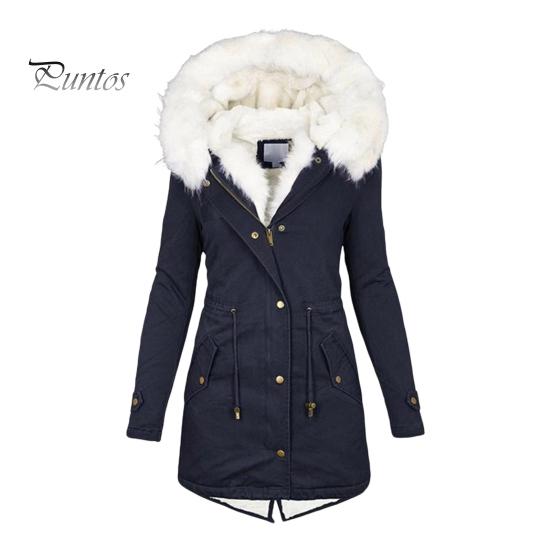 

Женское зимнее хлопковое пальто больших размеров с капюшоном из искусственного меха, флисовой подкладкой, застежкой на молнию и кнопками, ветрозащитная куртка средней длины, облегающая верхняя одежда XL темно-синий