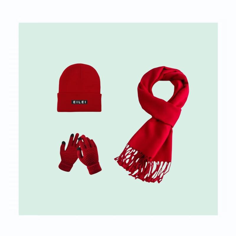 EILEI Winter Warm Scarf, Hat & Gloves Set