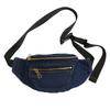 Retro Hong Kong Style Design Denim Crossbody Bag Casual Zipper Shoulder Bag Unisex Street Style Student Personality Chest Bag