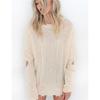 2025 Autumn European-American Mid-Length Ripped Plus Size Knit Sweater
