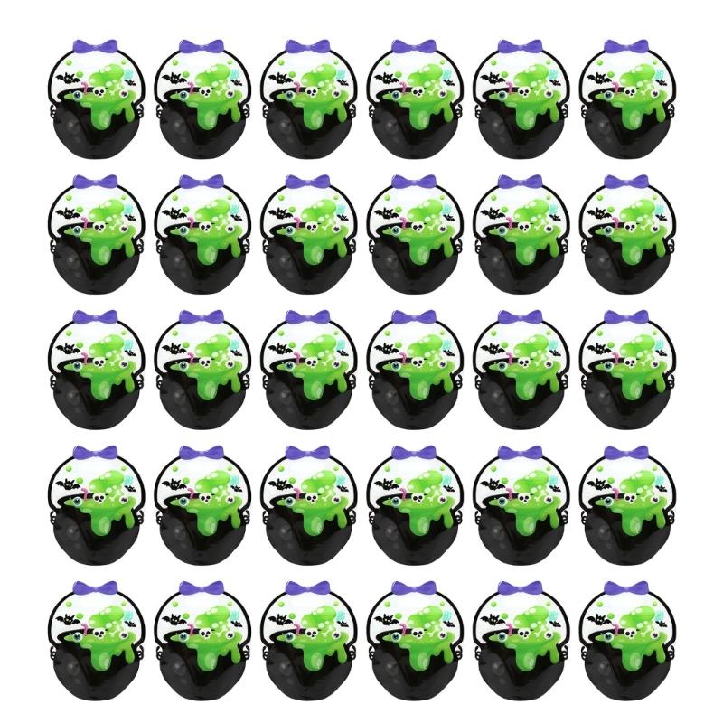Halloween Candy Bags, 30 Piece Clear Plastic Party Treat Holders with Carry Grips for Packaged Candy and Small Gifts at Parties