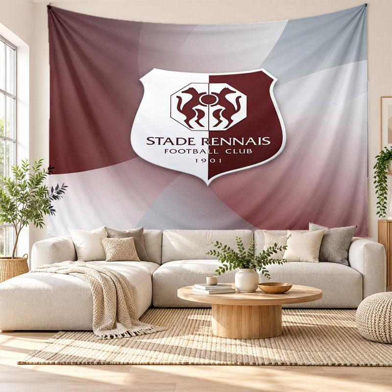 Stade Rennais FC Wall Tapestry, Soft Fabric Wall Hanging, Decorative Backdrop For Bedroom Home Wall Art