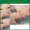 Red Handmade Elegant Rope Bracelet For Women With Bamboo Charm Style Chinese