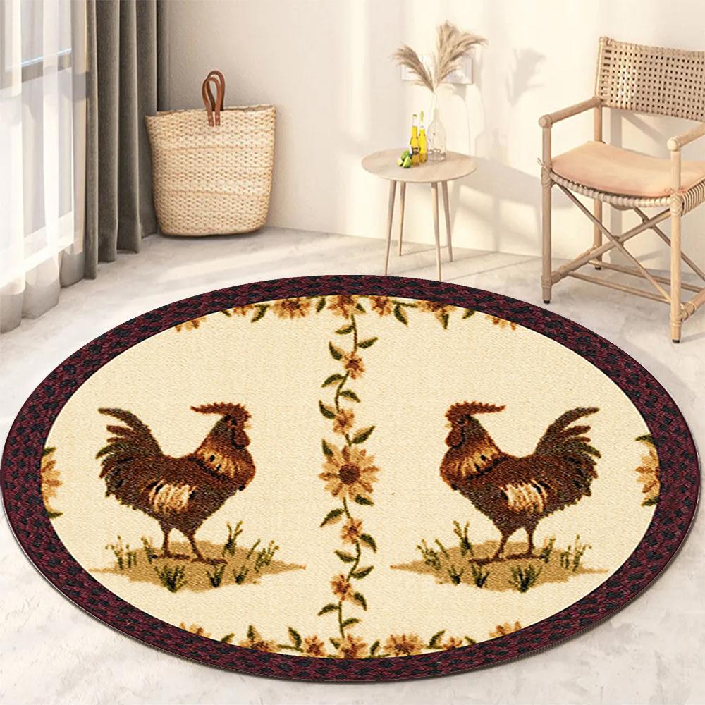 Round Living Room Carpet Thickening Bedroom Study Non-slip Floor Mats Office Circular Chair Rugs Machine Washable