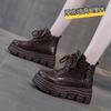 Autumn and Winter New Casual Cotton Shoes Platform High-top Short Boots Martin Boots Side Zipper Wedge Heel Velvet Mother Shoes Women