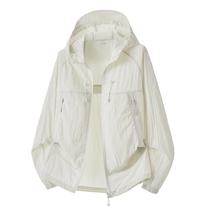 Unisex Lightweight Hooded Sun Protection Jacket - Breathable & Customizable for Outdoor Summer Activities