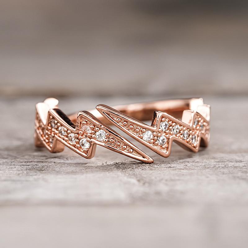 925 Sterling Silver Lighting Opening Ring Inlaid Bright Cubic Zirconia Elegant Party Daily Accessories Versatile Lady Jewelry