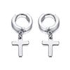Stainless Steel Earring with Cross Charm for Guys Men's Zircon
