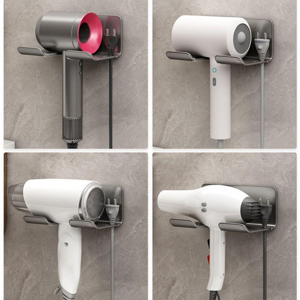 Saving Wall-Mounted Hair Dryer Organizer Storage Shelves Hook Storage Bracket Hair Dryer Holder