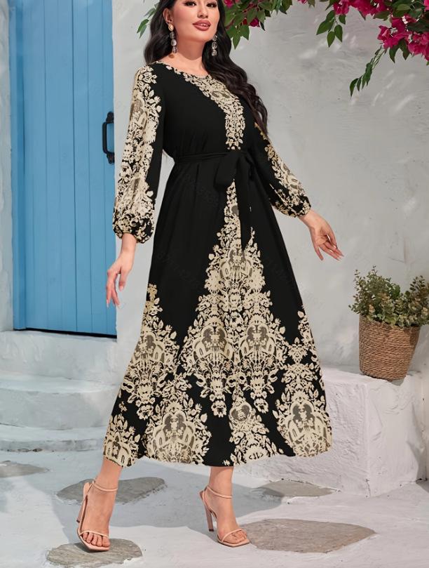 Heißverkaufendes Digitaldruck Langarm Modekleid - Nahöstlicher Stil