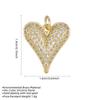 Copper-Plated 18K Gold Diamond Heart Pendant for DIY Bracelets and Necklaces