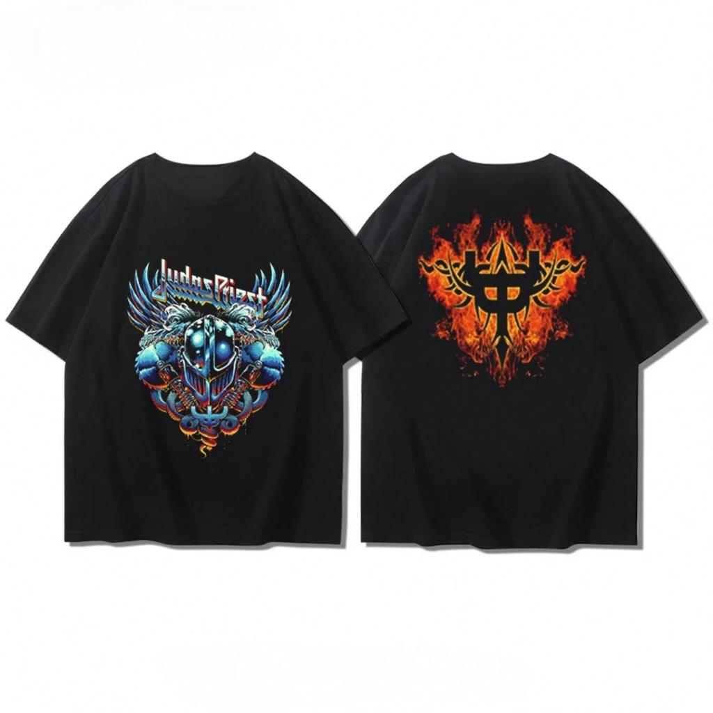 British Judas Priest Judas Saints Band Short Sleeve 's Summer Rock Heavy Metal Comfortable Cotton T-Shirt
