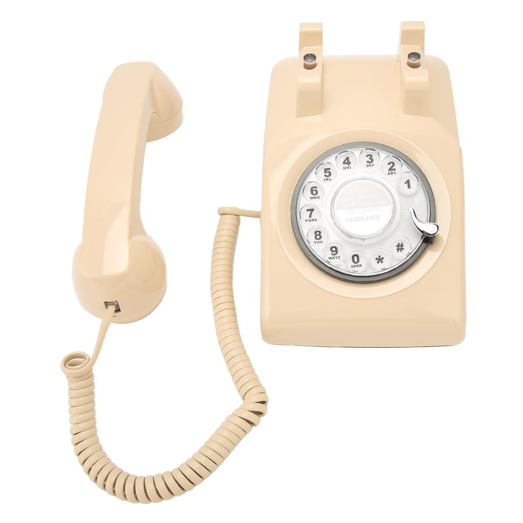 Retro Drehwähltelefon Altmodisches Vintage Festnetztelefon mit Mechanischem Klingelgeber Lautsprecher für Haushalt Büro Hotel
