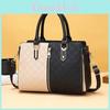 Large Capacity Women's Tote Bag In Color Block Design Stylish And Versatile For Daily Use