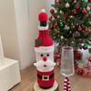 Elk Wine Bottle Cover with Mini Santa Hat Beer Bottle Cover Christmas Knitted Bottle Cover  Gift
