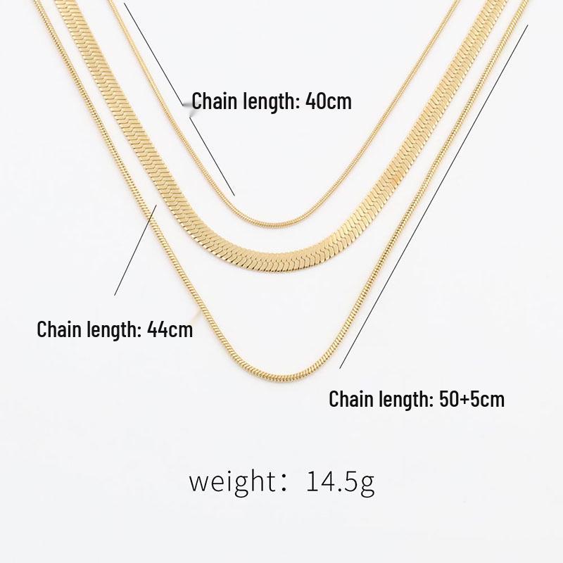 

Не выцветающее многослойное ожерелье-цепочка из титановой стали для женщин золотой