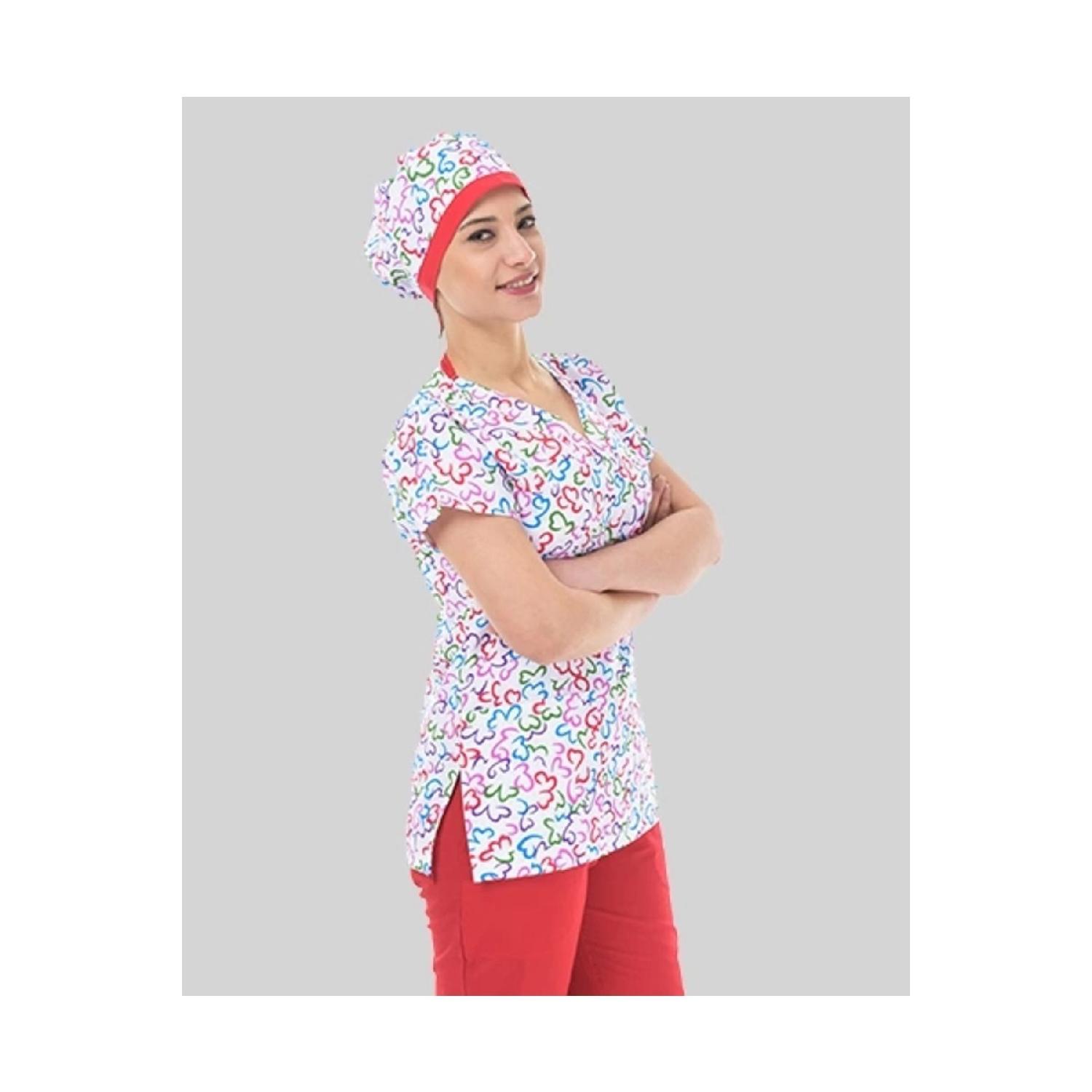 

Хирургическая униформа с одинарным верхом - узор в виде крошечных сердечек 2XS чистый