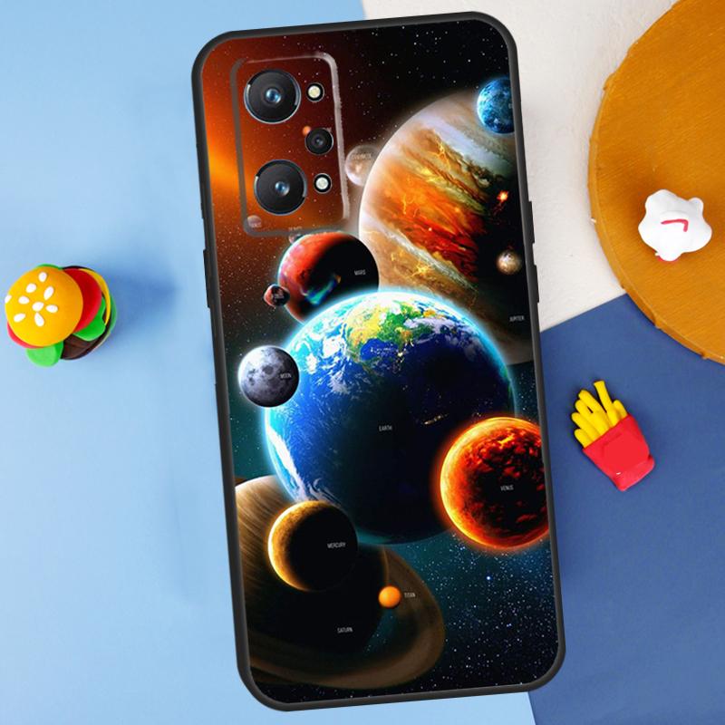 Space Solar System Planets Universe For Realme GT7 Pro GT 6T 6 5 C67 C61 C55 C53 C51 C21Y C25S C75 10 11 12 13 14 Pro Plus Case