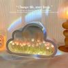 DIY Cloud Mirror Tulip Lamp Night Light Girl Bedroom Ornaments Photo Frame Handmade Glass Bedside Sleep Light Christmas Gifts
