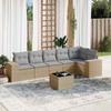 VidaXL Garden Lounge Set with Cushions 7 Pcs, Patio Sofas, Patio Furniture Set, Outdoor Furniture, Beige 3222598