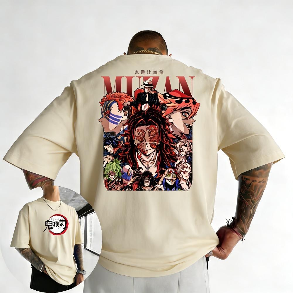 

Plus Size Demon Slayer Anime Printed Men and Women Tshirt Casual Parent Child Top Fashion Cotton Street Summer Y2K Harajuku S