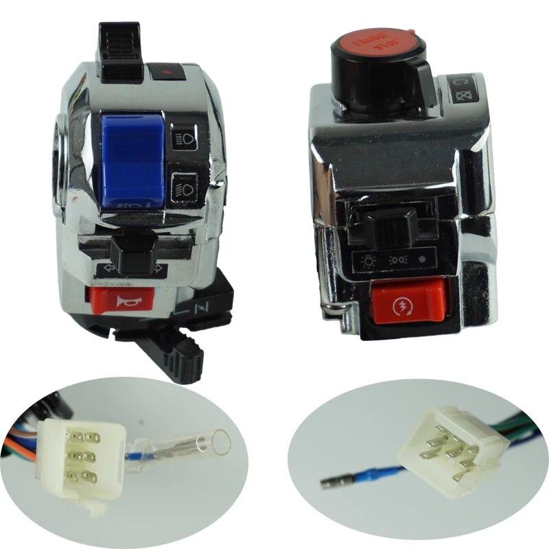 

1 пара 12 В в алюминиевом мотоцикле 7/8 руль управления звуковым сигналом поворота, кнопка включения дальнего/ближнего света для Honda Yamaha