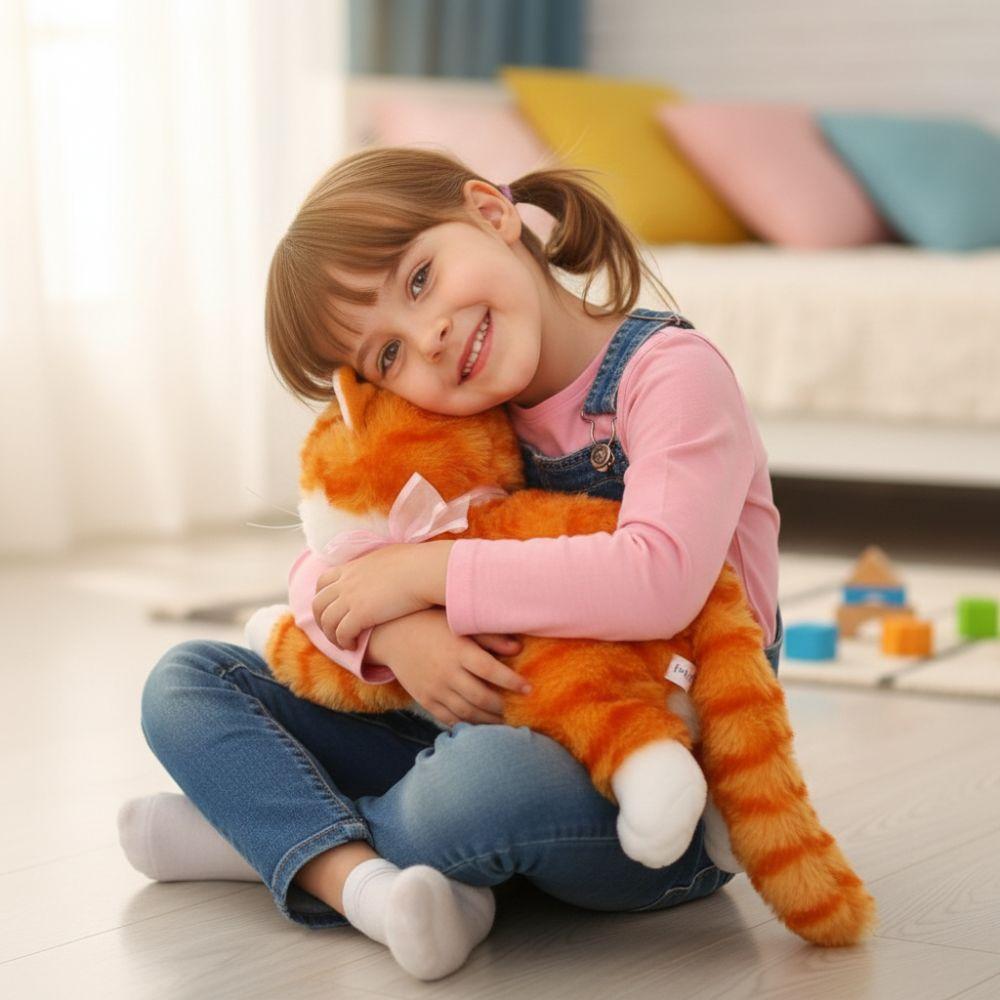 Cute 30Cm Simulation Cat Soft Fluffy Realistic Voiced Cat Soothing