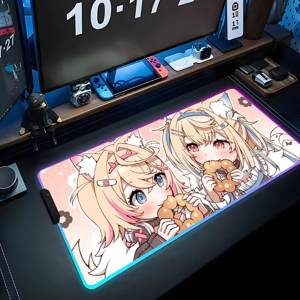 fuwamoco Mouse Pad RGB Gaming Mousepad Big LED Pad PC Desk Mat Luminous Mouse Pad Large Keyboard Mats Table Rug With Backlit