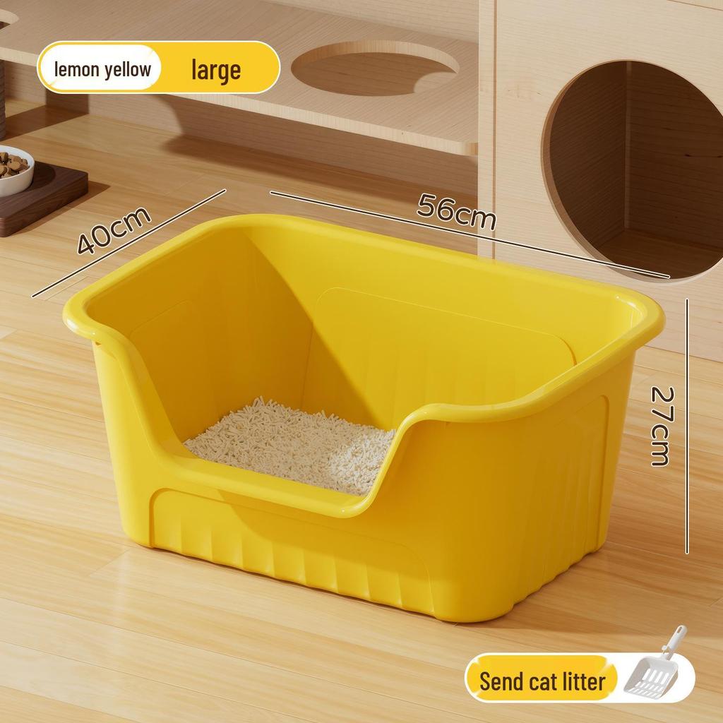 Extra Large Odor-Proof Anti-Splash Cat Litter Box and Open Pet Poop Tray