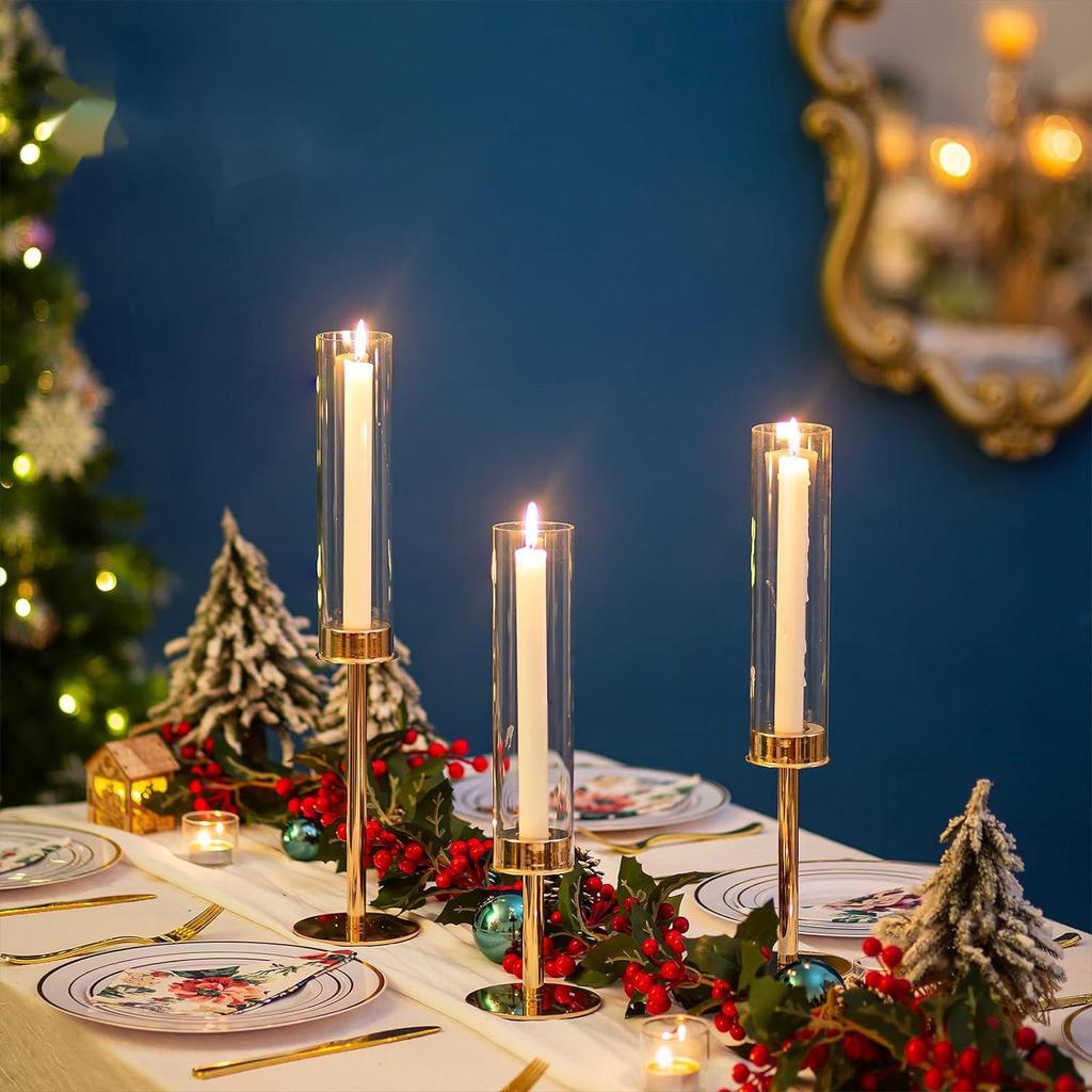 Gold Electroplated Iron Art Candlestick Set – Ideal for Weddings, Birthdays, and Home Decor