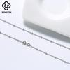 Rinntin 100% 925 Silver Side Chain with Small Ball Bead Necklace Simple Women's Neck Chain Jewelry for Pendant SC22