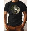 European Sizes Men'S  Graphic T-Shirt - Dark Green Casual Summer Short Sleeve Round Neck Tee, Lightweight Breathable Fabric