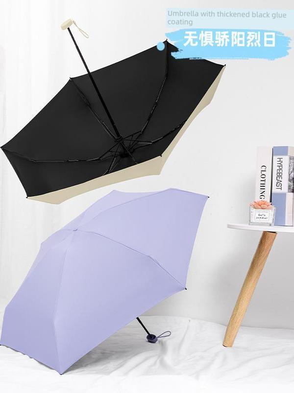 Sunny and Rainy Dual-Use Women's Five-Fold Card Small Umbrella
