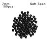 100PCS/Bag Fishing Beads Space Stopper Black 3mm-12mm Round Soft and Hard Beans Fishing Lures Bait Hook Rig Accessories