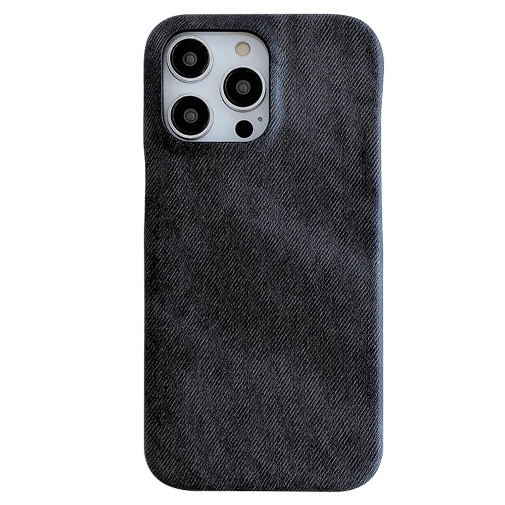 For iPhone 16 Pro Max Case Jeans Cloth Texture PU Leather+PET Back Cover