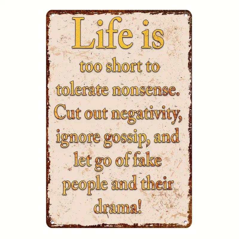 Humorous Satirical Phrases Aluminum Sign Vintage Metal Sign For Home, Cafe Bar Club, Garage, Spaces LivingRoom Wall Decor