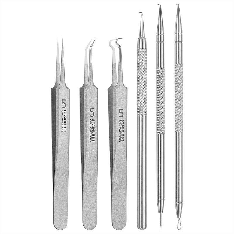 Blackhead Remover & Acne Extractor Tool Set with Tweezers